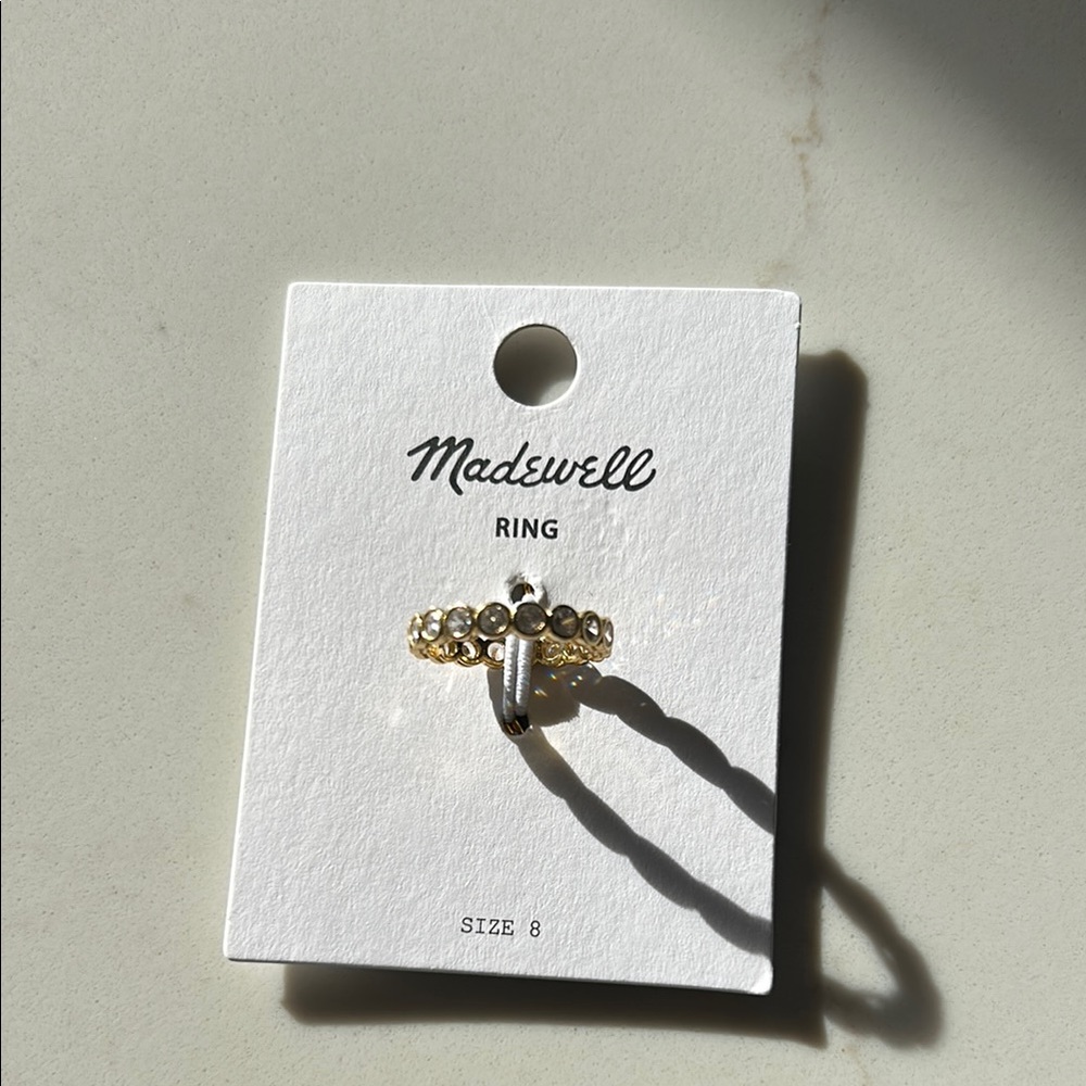 Madewell Gold bezel ring for Women, size 8, new with tags